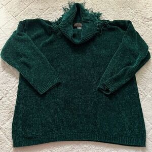 Vintage Yarnworks Acrylic Knit Turtleneck Sweater Preppy Minimalist Grandma Sz L